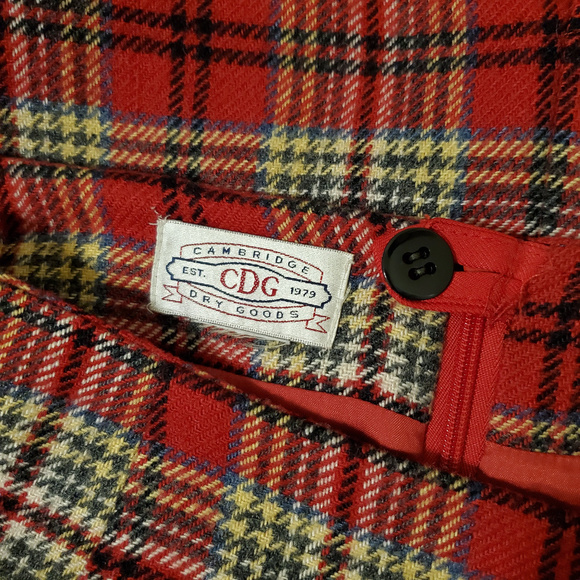 Cambridge Dry Goods Red Plaid Wool Blend Long Skirt - Picture 7 of 8